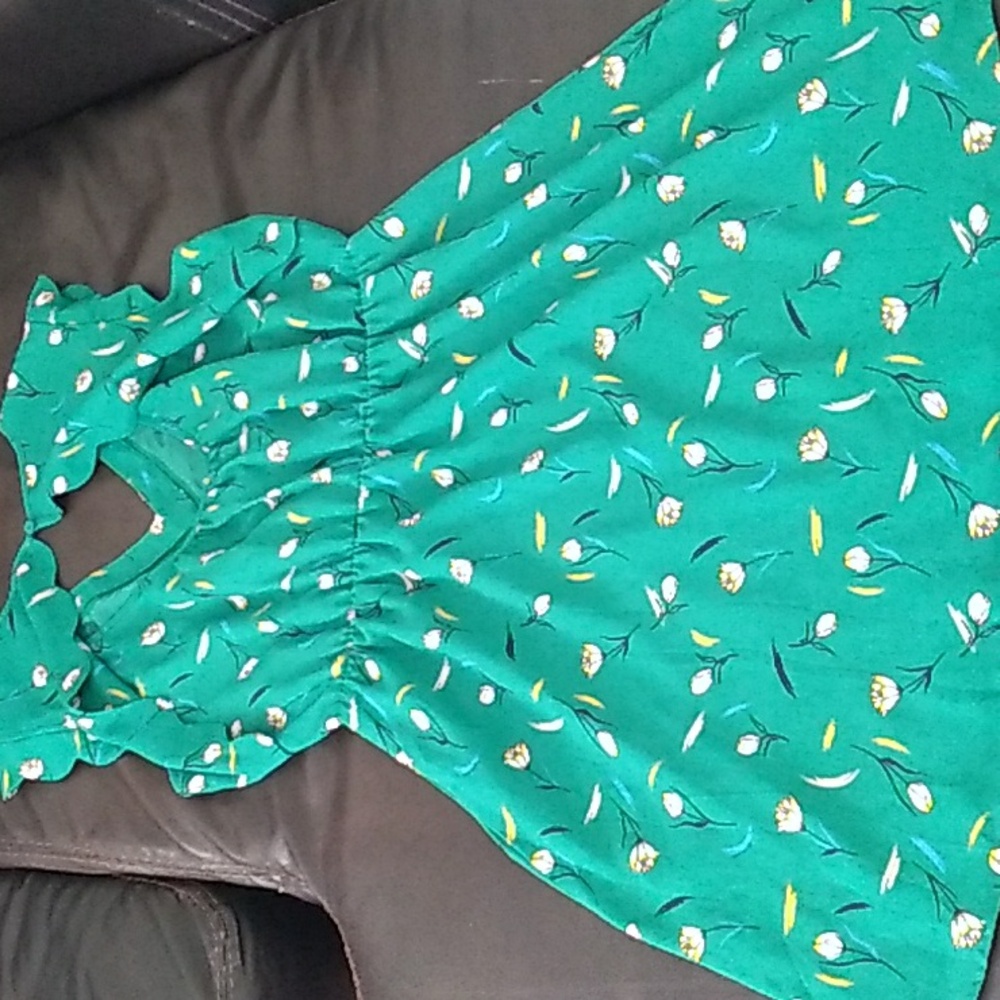 41 Hawthorn Green Floral Mini Dress Size Petite Large - Picture 2 of 8